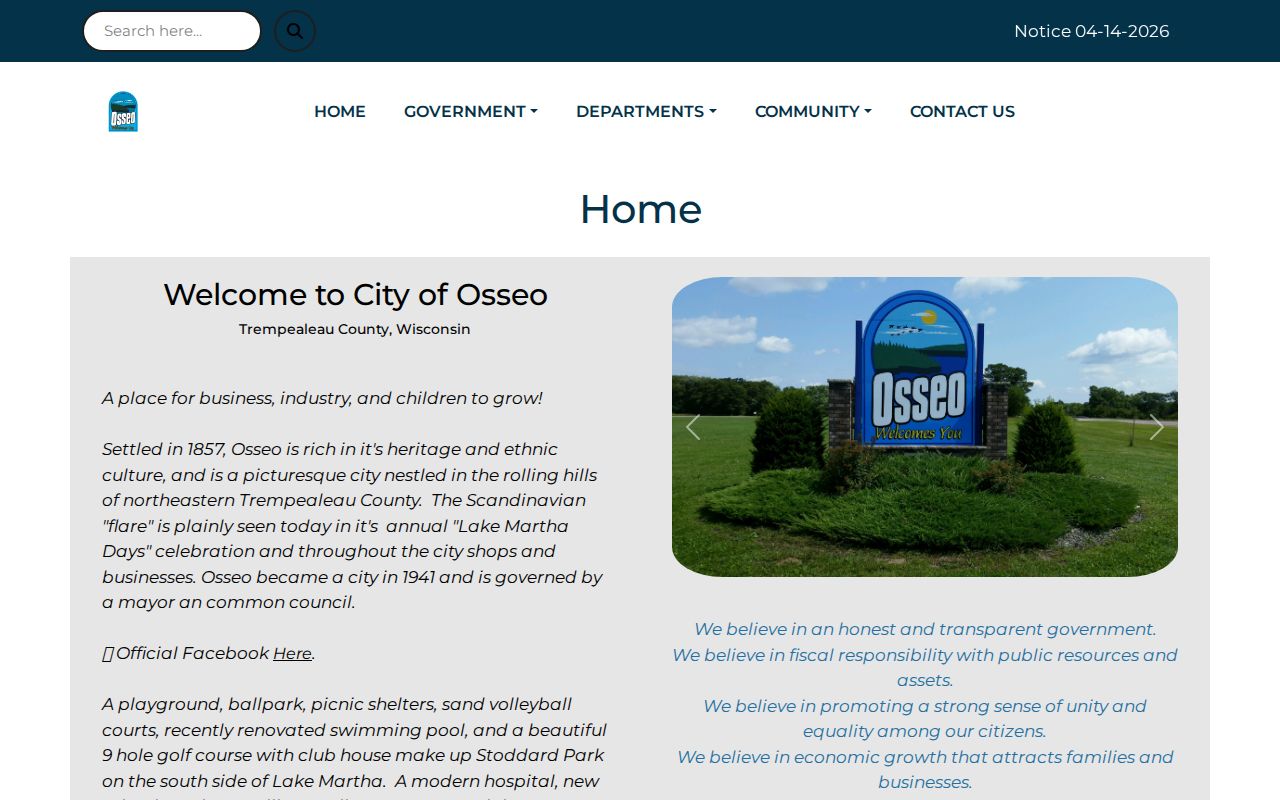 Osseo city gateway for Osseo criminal record contacts