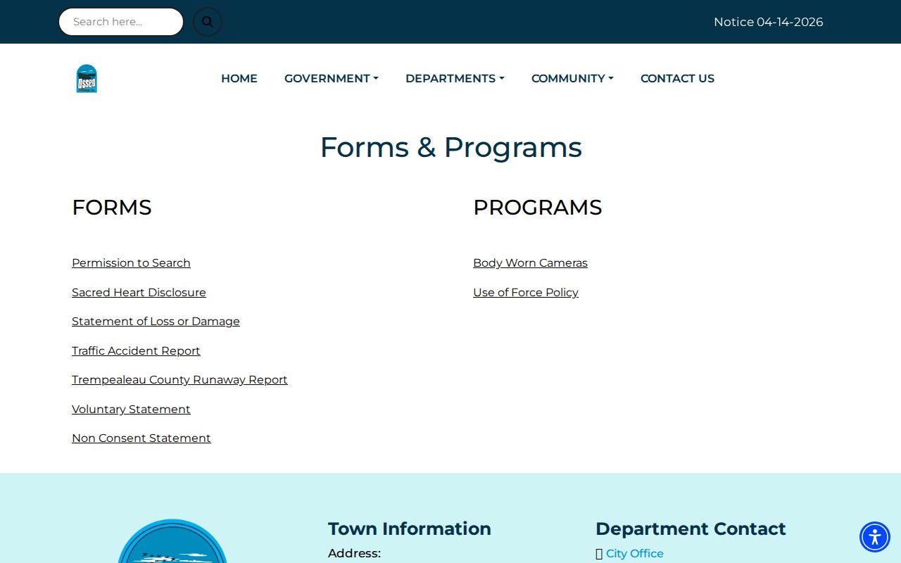 Osseo police forms distinguished from Osseo criminal records requests