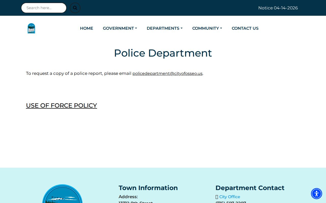 Osseo police records channel for Osseo criminal history requests