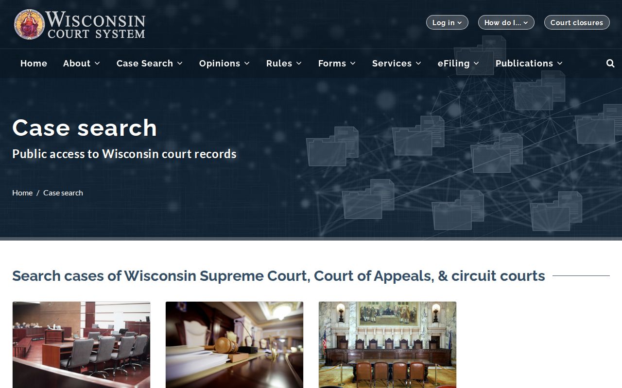 Trempealeau County criminal court record search menu