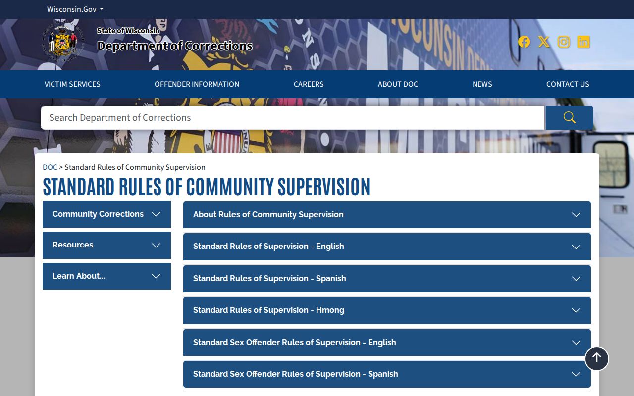 Trempealeau County sex offender community supervision rules